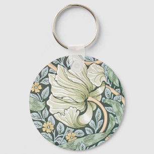 William Morris Pimpernel Tulips Botanical Art Key Ring