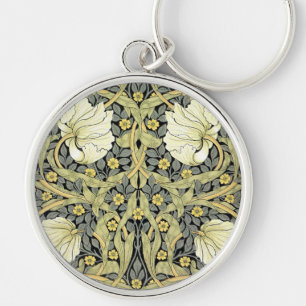 William Morris Pimpernel Tulips Botanical Art Key Ring
