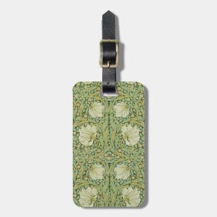 William Morris Pimpernel Tulips Botanical Art Luggage Tag