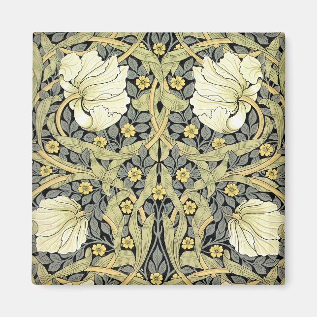 William Morris Pimpernel Tulips Botanical Art Magnet (Front)
