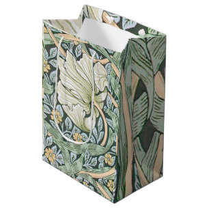 William Morris Pimpernel Tulips Botanical Art Medium Gift Bag