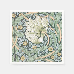 William Morris Pimpernel Tulips Botanical Art Napkin