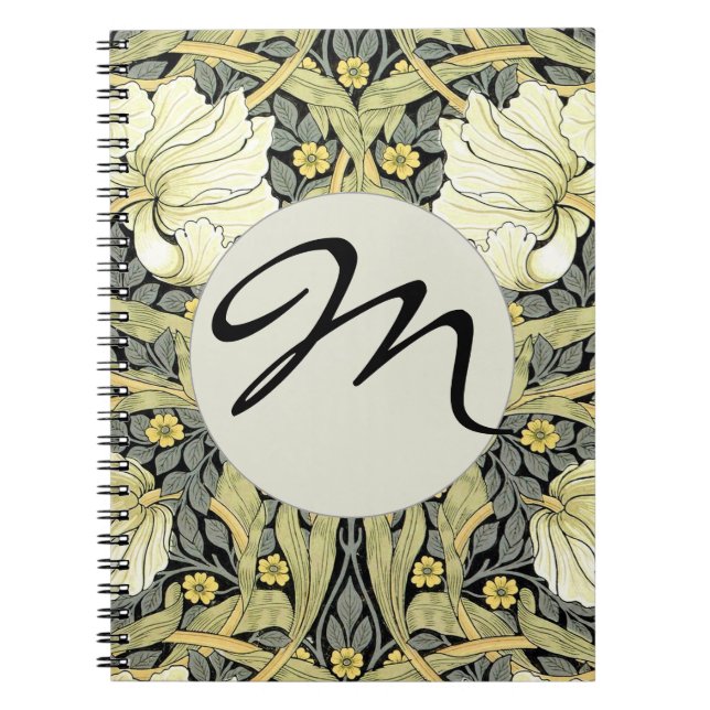 William Morris Pimpernel Tulips Botanical Art Notebook (Front)