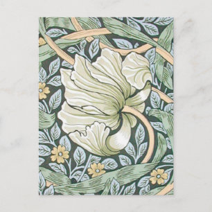William Morris Pimpernel Tulips Botanical Art Postcard