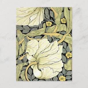 William Morris Pimpernel Tulips Botanical Art Postcard