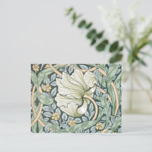 William Morris Pimpernel Tulips Botanical Art Postcard