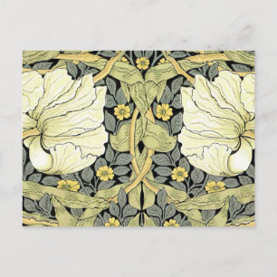 William Morris Pimpernel Tulips Botanical Art Postcard