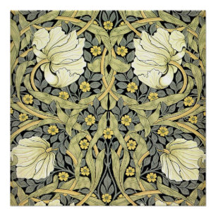 William Morris Pimpernel Tulips Botanical Art Poster