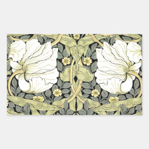 William Morris Pimpernel Tulips Botanical Art Rectangular Sticker