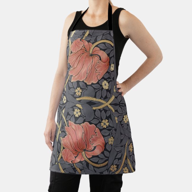 William Morris Pimpernel Vintage Pattern Apron (Insitu)