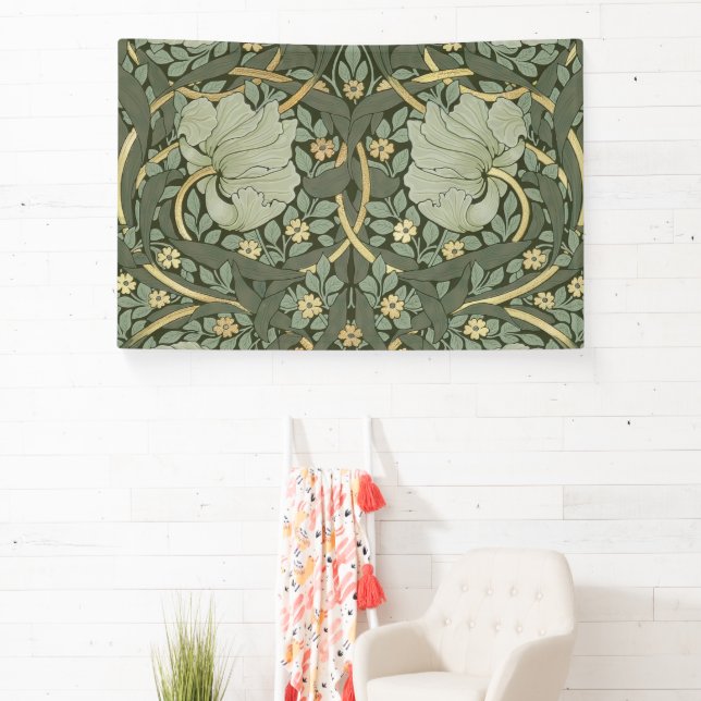 William Morris Pimpernel Vintage Pattern Banner (Insitu)