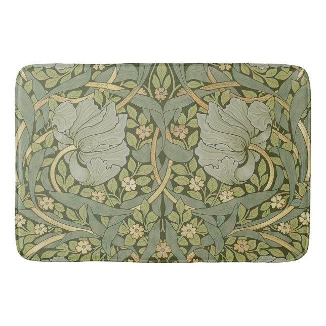 William Morris Pimpernel Vintage Pattern Bath Mat (Front)