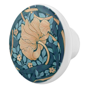 William Morris Pimpernel Vintage Pattern Ceramic K Ceramic Knob