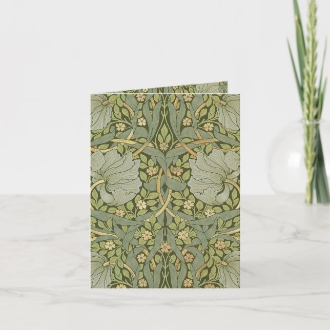 William Morris Pimpernel Vintage Pattern Note Card (Front)