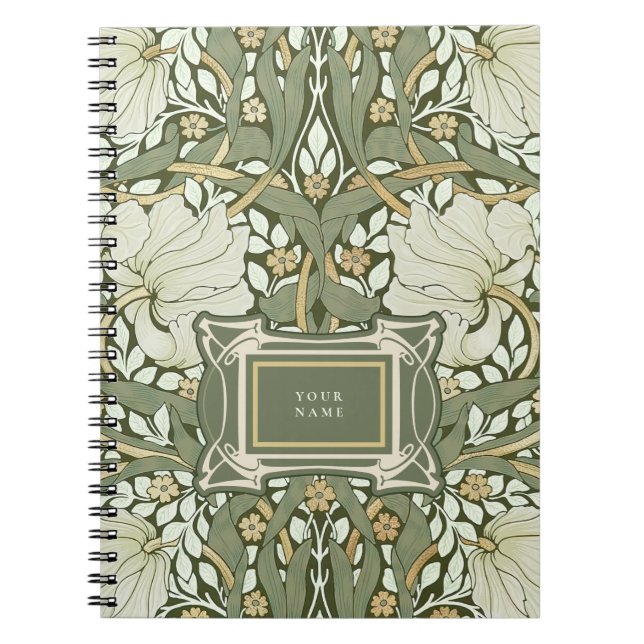 William Morris Pimpernel Vintage Pattern Notebook (Front)