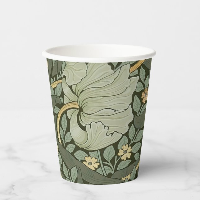 William Morris Pimpernel Vintage Pattern Paper Cup (Front)