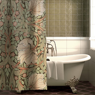 William Morris Pimpernel Vintage Pattern Shower Cu Curtain