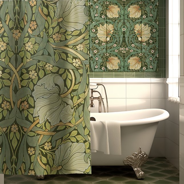 William Morris Pimpernel Vintage Pattern Shower Curtain (Creator Uploaded)