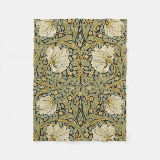 Image of William Morris Pimpernel Vintage Pre-Raphaelite Fleece Blanket