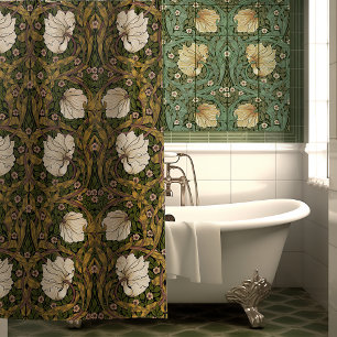 William Morris Pimpernel Warm Yellow Art Nouveau Shower Curtain