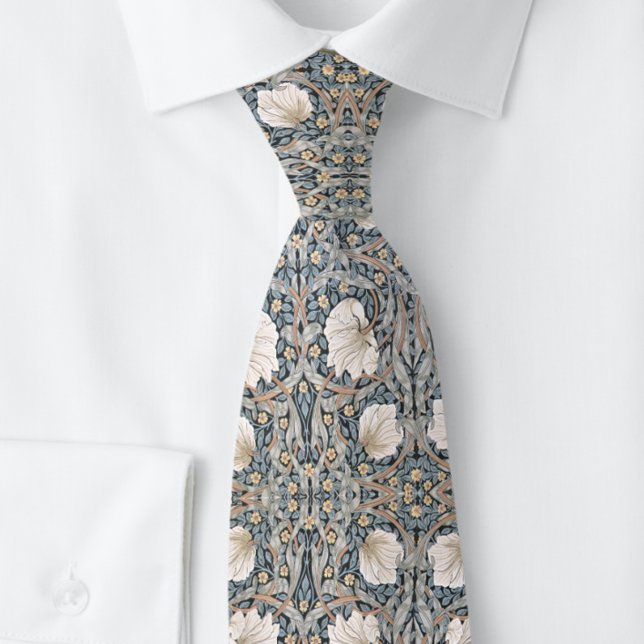 William * Morris Pimpernel White Flower Green  Tie (Creator Uploaded)