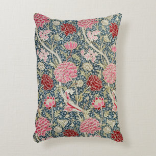 William Morris Pink and Red Fabric Pillow