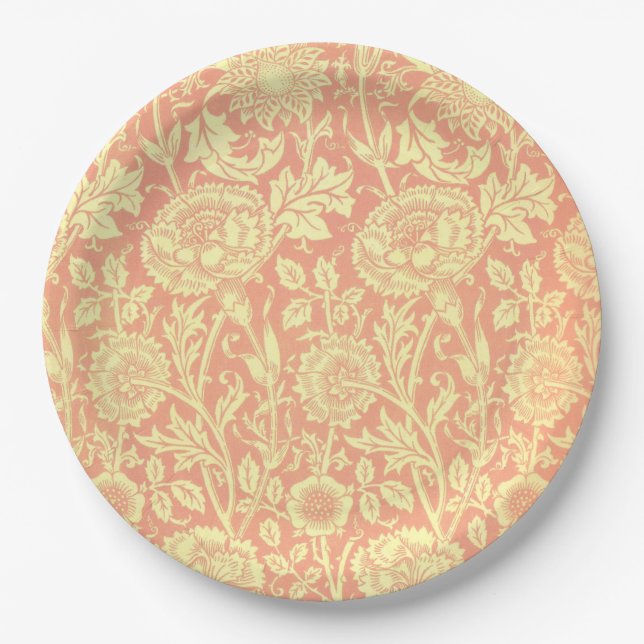 William Morris Pink and Rose Design Paper Plate (Front)