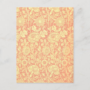 William Morris Pink and Rose Design Postcard