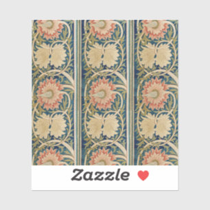 William Morris Pink Floral Silk Embroidery Antique