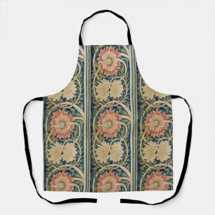 William Morris Pink Floral Silk Embroidery Antique Apron