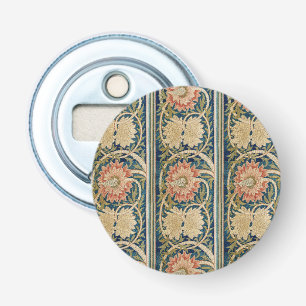 William Morris Pink Floral Silk Embroidery Antique Bottle Opener