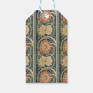 William Morris Pink Floral Silk Embroidery Antique Gift Tags