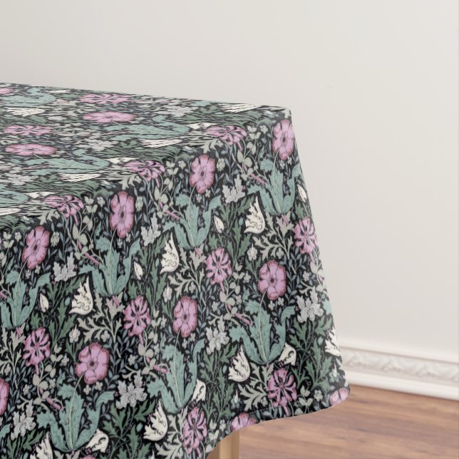 William Morris Pink Poppy Botanical Victorian  Tablecloth (In Situ)