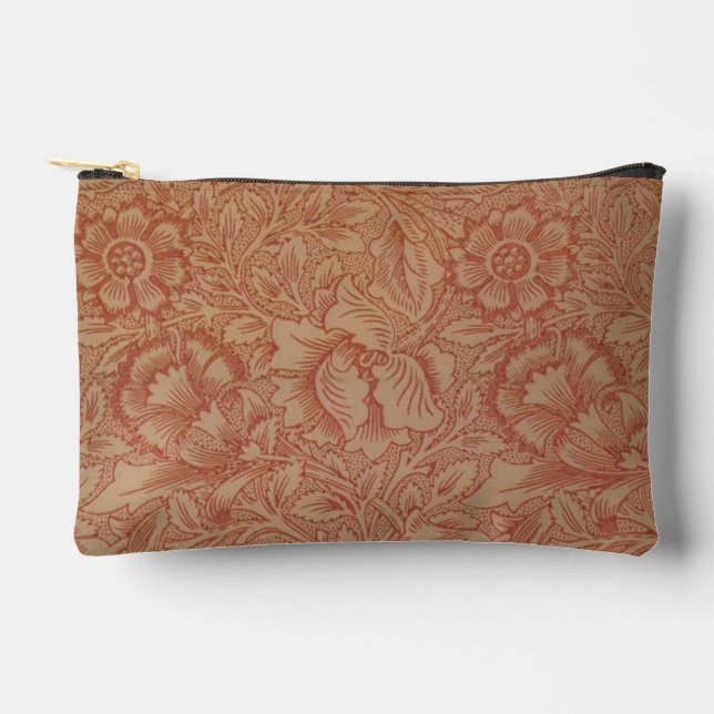 William Morris Pink Poppy Flower Floral Accessory Pouch (Front)