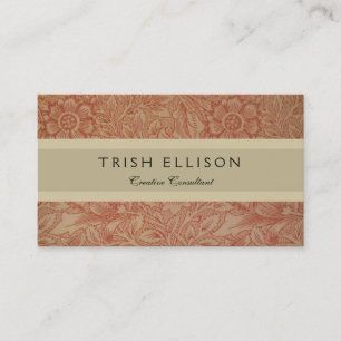 William Morris Pink Poppy Flower Floral Business Card
