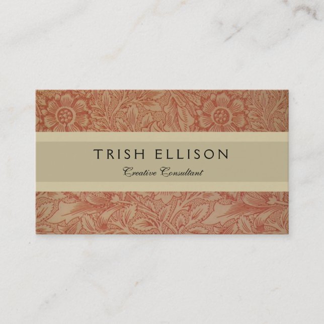 William Morris Pink Poppy Flower Floral Business Card (Front)