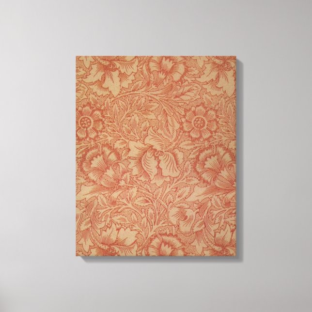 William Morris Pink Poppy Flower Floral Canvas Print (Front)