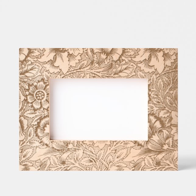 William Morris Pink Poppy Flower Floral Etched Frames (Front)