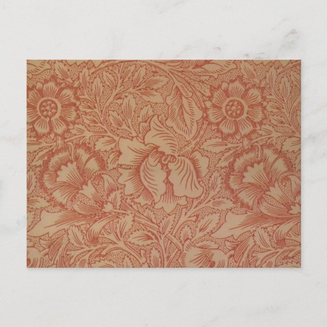William Morris Pink Poppy Flower Floral Postcard (Front)