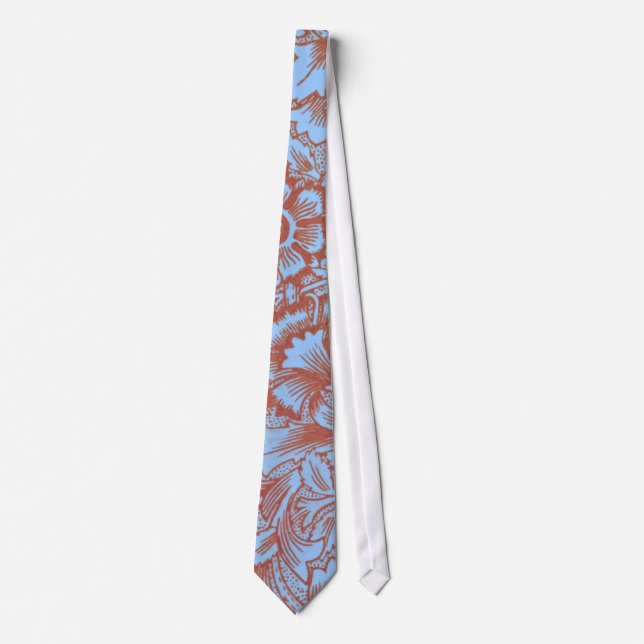 William Morris Pink Poppy Flower Floral Tie (Front)