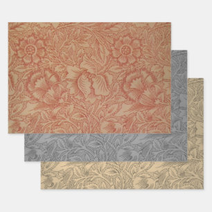 William Morris Pink Poppy Flower Floral Wrapping Paper Sheet