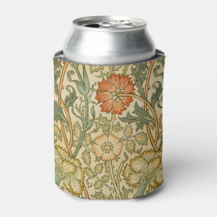 William Morris Pink Rose Border Floral Art Can Cooler