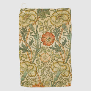 William Morris Pink Rose Border Floral Art Golf Towel