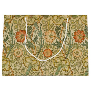 William Morris Pink Rose Border Floral Art Large Gift Bag