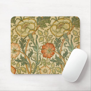 William Morris Pink Rose Border Floral Art Mouse Mat