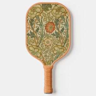 William Morris Pink Rose Border Floral Art Pickleball Paddle