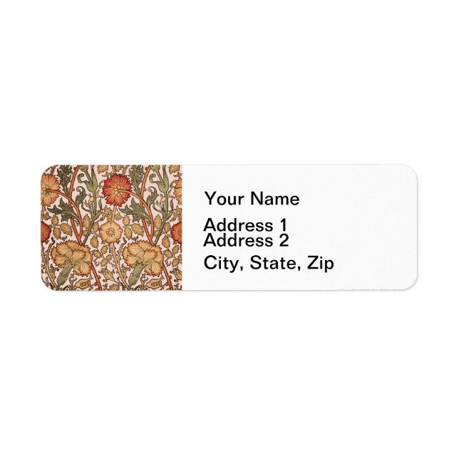 William Morris Pink Rose Flower Wallpaper Pattern (Front)