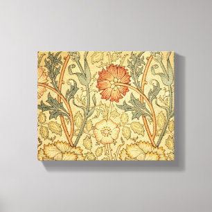 William Morris Pink Rose Flower Wallpaper Pattern Canvas Print