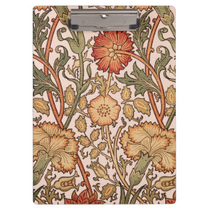William Morris Pink Rose Flower Wallpaper Pattern Clipboard
