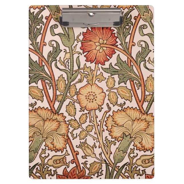 William Morris Pink Rose Flower Wallpaper Pattern Clipboard (Front)